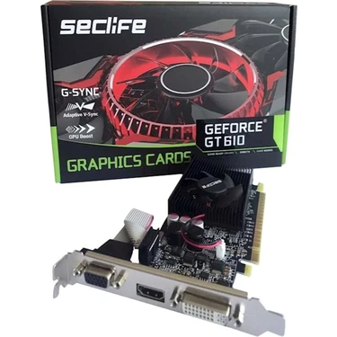 Seclife Geforce GT610 2gb Ddr3 64BIT DVI HDMI VGA Lp Ekran