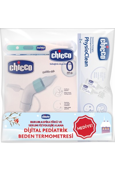 Chicco Kış Paketi - Physio Clean Serum Fizyolojik + Burun Aspiratörü + Dijital Pediatrik Beden Termometresi
