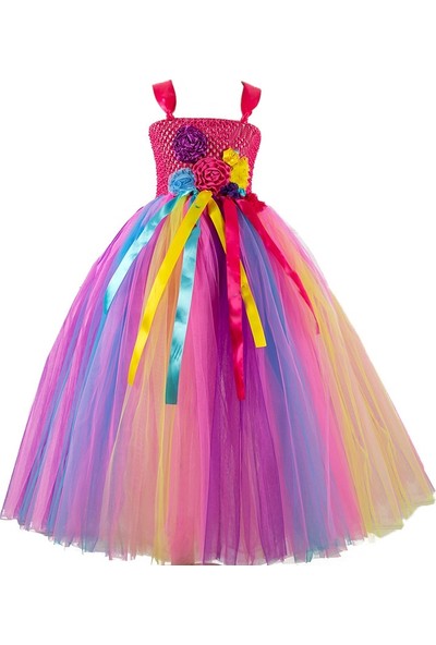 Bba New Trend Kız Çocuk Unicorn Taçlı Elbise,unicorn Kız Çocuk Unicorn ,tütü Elbise Kostüm Taç Hediyeli