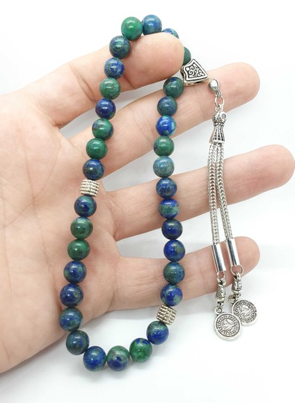 Azurit Doğal Taş Tesbih 8 mm Aaa Kalite
