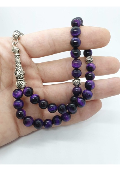 Kaplan Gözü Doğal Taş Tesbih 8 mm Kalite Aaa