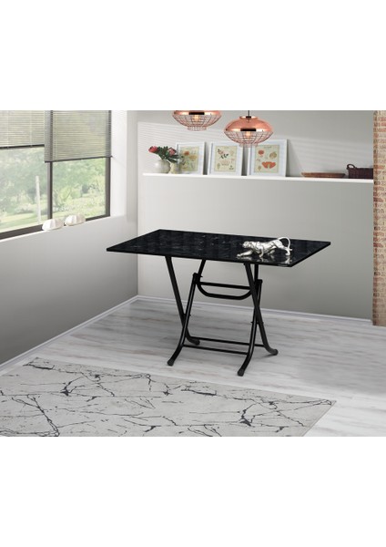 60 x 100 cm Katlanır Masa Kamp Masası Karavan Masası Mutfak Masası Balkon Masası Çalışma Masası Siyah