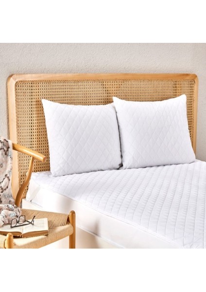8 Adet Kapitoneli Sıvı Geçirmez Yastık Alezi Yastık Koruyucu Yastık Kılıfı Pamuklu Beyaz 50 x 70 cm indirimleri