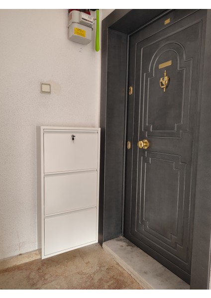 3 Kapaklı Kilitli Metal Ayakkabılık fiyatları
