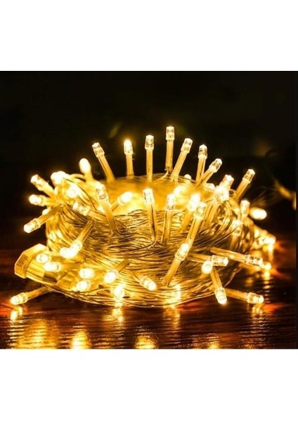Fonksiyonlu Sarı 15 Metre Dekor LED - Çam Ağacı Süsü Yılbaşı Süsü - Pirinç LED indirimleri