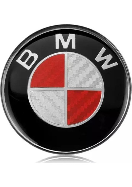 Mw 45MM Direksiyon Damla Stıcker Logo (Siyah Kırmızı Karbon Görünüm)