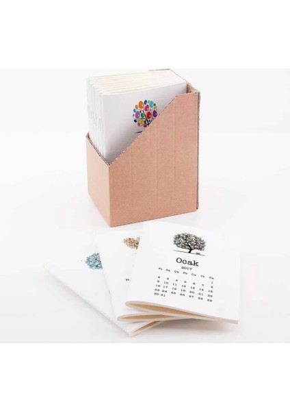 12'li Aylar Mevsim Ağaç Takvim Defter