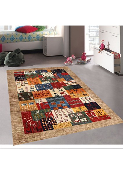 Mısır Motif Patchwork Özel Süngerli Yüzey - Deri Taban Halı fiyatları