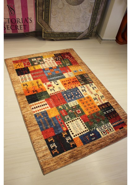 Mısır Motif Patchwork Özel Süngerli Yüzey - Deri Taban Halı fırsatları