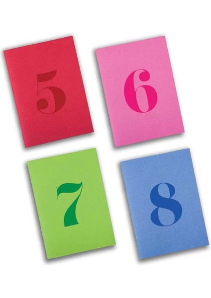 12'li Rakam Renkli Defter