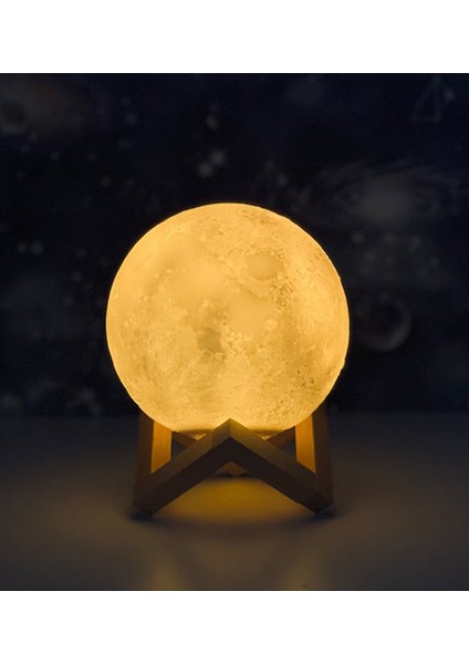 3D Ahşap Standlı Ay Gece Lambası Lotus Kolye Küre LED Başucu Lambası fırsatları