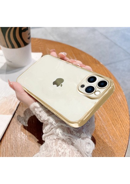 Apple iPhone 13 Pro Max Kılıf Live Silikon Kılıf Gold modelleri
