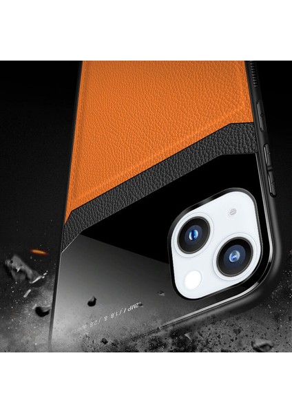 Apple iPhone 13 Mini Kılıf Zebana Lens Deri Kılıf Turuncu fiyatları