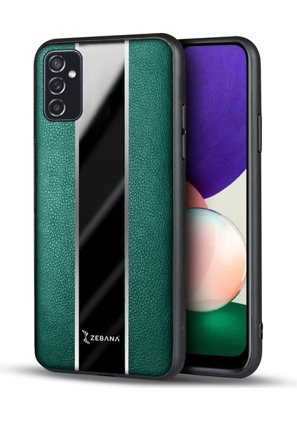 Samsung Galaxy M52 Kılıf Zebana Premium Deri Kılıf Yeşil