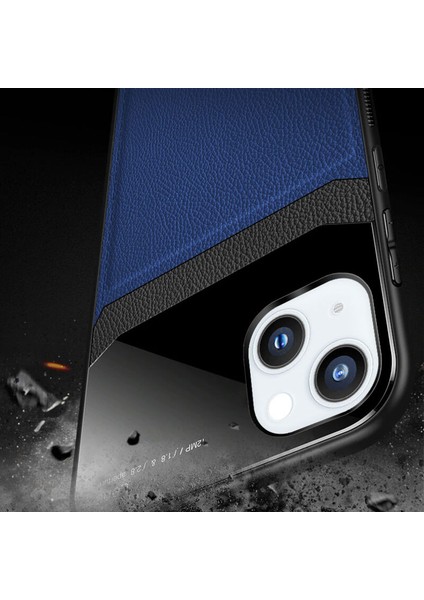 Apple iPhone 13 Mini Kılıf Zebana Lens Deri Kılıf Mavi fırsatları