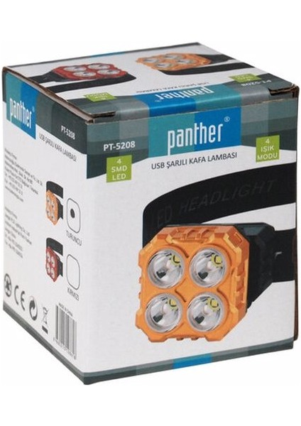 PT-5208 USB Şarjlı Kafa Lambası