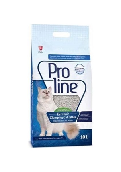 Pro Line Parfümsüz Topaklanan Bentonit Kedi Kumu 10 Lt