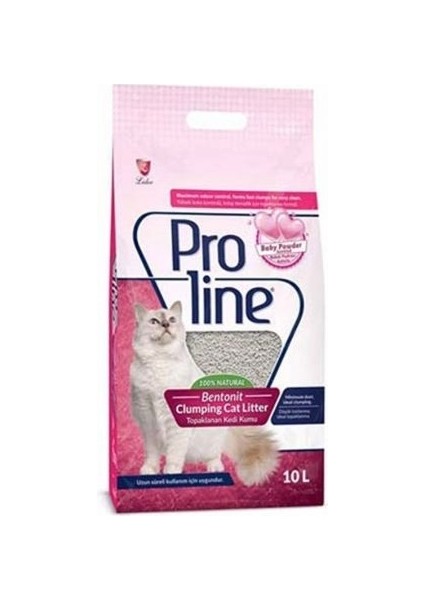 Pro Line Bebek Pudralı Topaklanan Bentonit Kedi Kumu 10 Lt