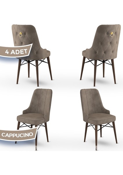 Concept Pare Serisi, 1.sınıf Babyface Ithal Kumaş, 4 Adet Sandalye, Ceviz Gürgen Ayak, Gold Halkalı