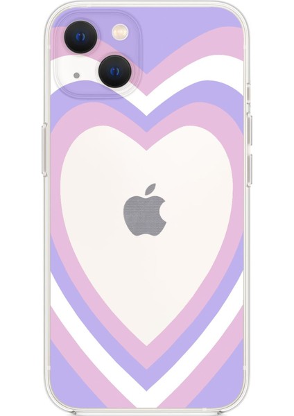 Apple iPhone 13 Purple Heart Premium Şeffaf Silikon Kılıf