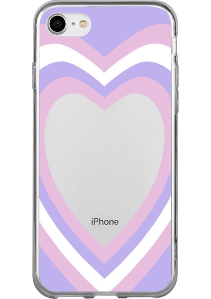 Apple iPhone Se Purple Heart Premium Şeffaf Silikon Kılıf