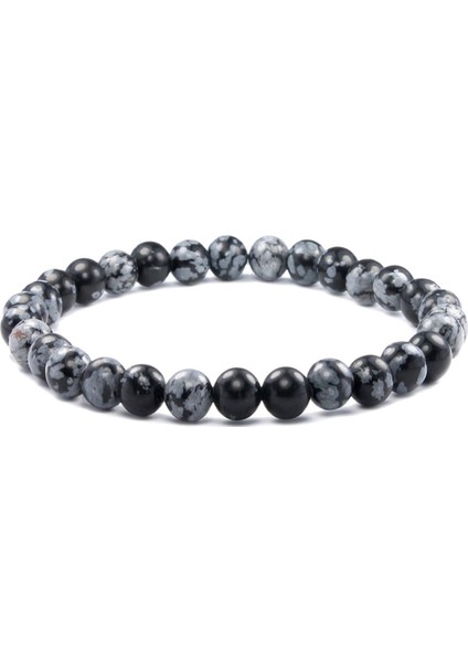 Hakiki Doğaltaş Obsidyen Taşı Unisex Bileklik