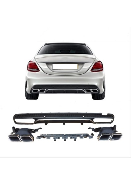 Mercedes W205 C63 Silver Dıfüzör & Egzoz Setı (Amg Sedan) Silver Dıfüzör - Silver Egzoz ile fiyatları