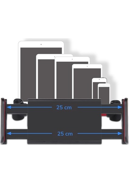 Buffer® Oto Koltuk Arkası Telefon Tablet Tutucu Ayarlanabilir 360 Derece Dönebilen Pratik Stand