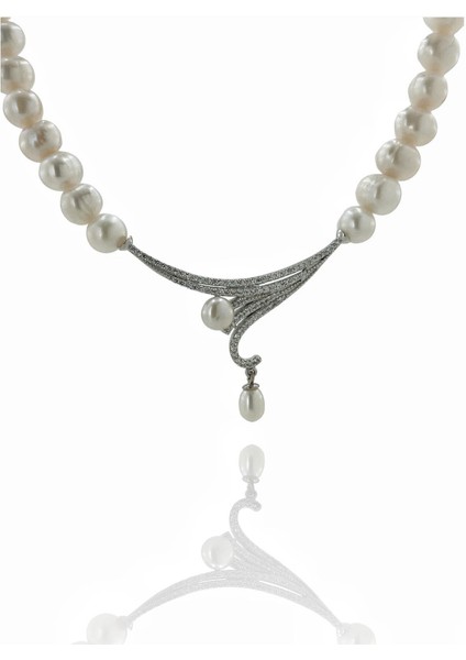 925 Ayar Gümüş Üst Kalite Özel Tasarım Inci Gerdanlık Kolye fiyatları