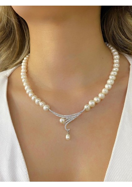 925 Ayar Gümüş Üst Kalite Özel Tasarım Inci Gerdanlık Kolye modelleri