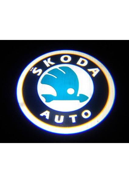 Skoda Araçları Için Kapı Altı Logo 7 LED Projektör (2 Adet)