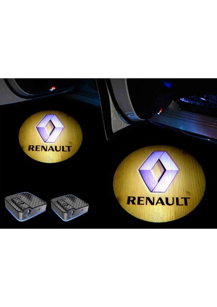 Renault Sarı  Araçları Için Kapı Altı Logo 7 LED Projektör (2 Adet)