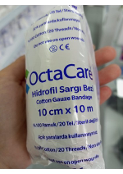 Octacare Hidrofil Sargı Bezi 10 cm x 10 m - 3 Adet