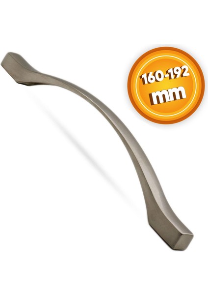Çekmece Mutfak Dolap Kapak Kulpu Kulbu 160-192 mm Inox Metal Kulp
