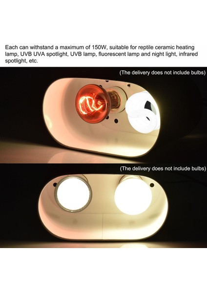 Sürüngen Işık Fikstür Kubbesi Çift Lamba Fikstürü Uva Uvb Isı Lambası Için Tropikal (Yurt Dışından) indirimleri