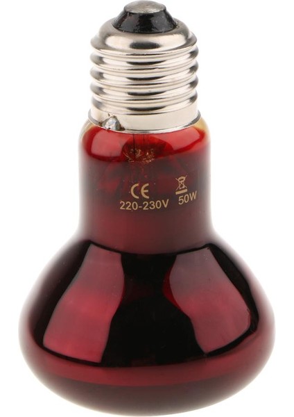 Kızılötesi Basking Spot Lamba Tek Maks. Isı Sürüngen Kırmızı Ampul Işığı 50W (Yurt Dışından)