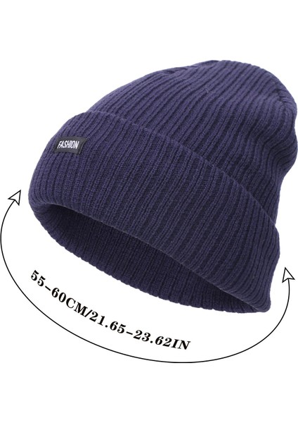 Erkekler Için Örgü Beanie Sıcak Kış Kış Soğuk Hava Soğuk Hava Pamuk Bulbalı Yumuşak (Yurt Dışından)