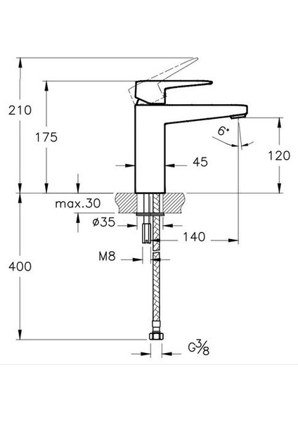 Root Square Lavabo Bataryası (Yüksek) A4273126