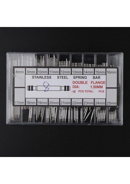 Gümüş Paslanmaz Çelik 8-25MM Yay Çubukları Kayış Bağlantı Pimleri Onarım 144PCS fırsatları