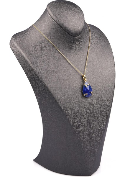 Lapis Lazuli Doğal Taş Gold Renkli Kolye fiyatları