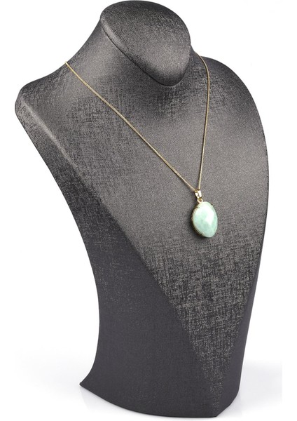 Amazonit Doğal Taş Gold Renkli Kolye fiyatları