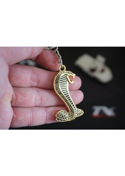 Ford Mustang Shelby Kobra Süper Snake Logo Gold Metal Çift Yön Anahtarlık fiyatları