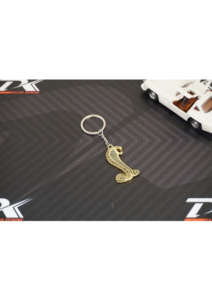 Ford Mustang Shelby Kobra Süper Snake Logo Gold Metal Çift Yön Anahtarlık modelleri