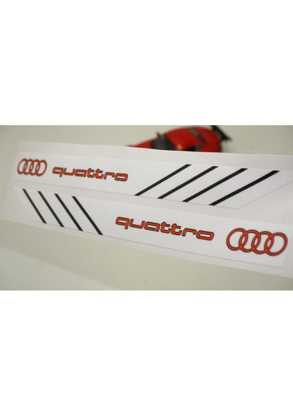 Audi Quattro Yan Aynalar Selefon Kaplama Sticker Seti