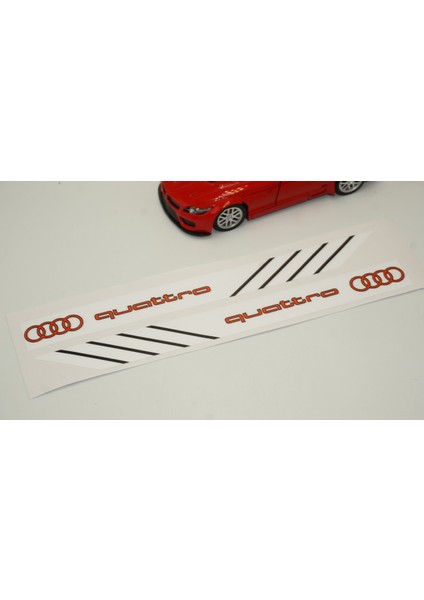 Audi Quattro Yan Aynalar Selefon Kaplama Sticker Seti
