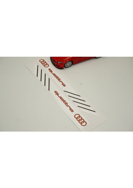 Audi Quattro Yan Aynalar Selefon Kaplama Sticker Seti