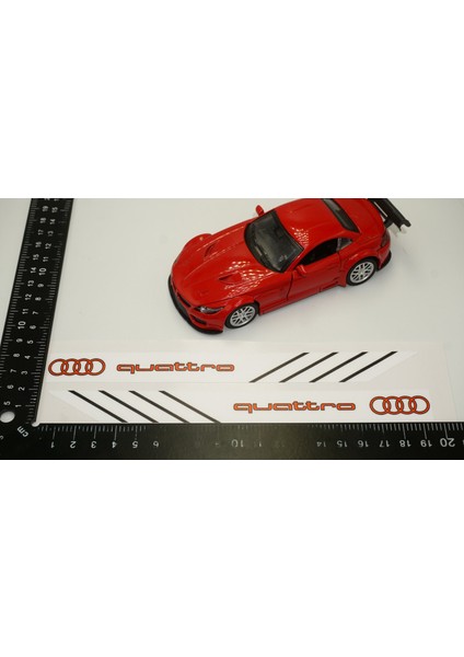 Audi Quattro Yan Aynalar Selefon Kaplama Sticker Seti