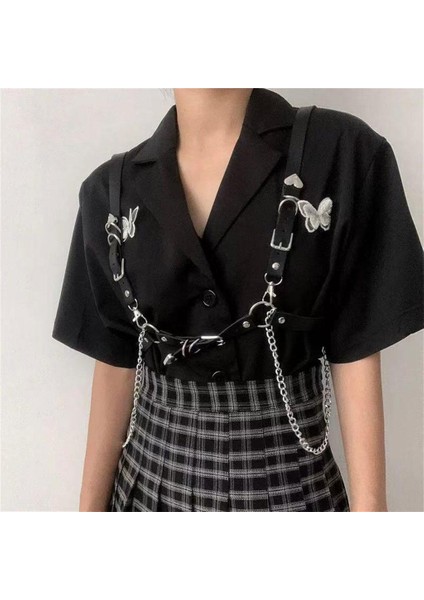 Punk Deri Bel Kemeri Ayarlanabilir Gotik Moda Kadınlar Kayış (Yurt Dışından)