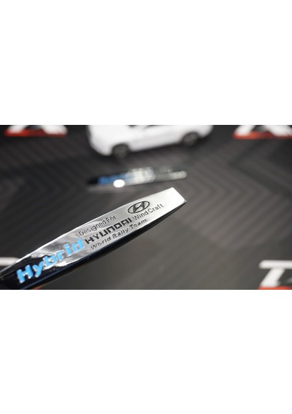 Hyundai Hybrid Logo Yan Çamurluk 3m 3D Krom Metal Logo Amblem