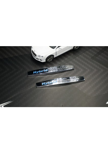 Hyundai Hybrid Logo Yan Çamurluk 3m 3D Krom Metal Logo Amblem modelleri